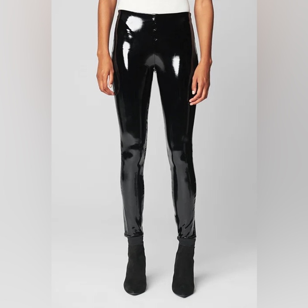 Blank NYC deep black liquid look leggings with back zipper size 28/6  NWT